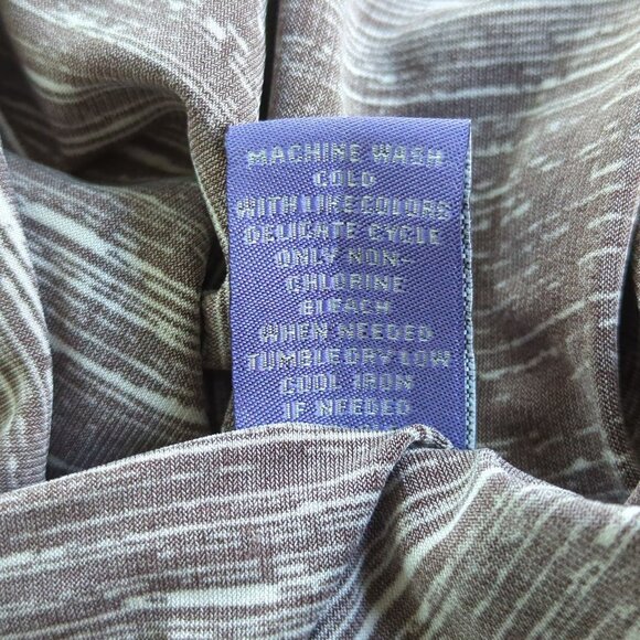 Vivienne Tam Women’s Brown White Dress Size M Abstract Print Sleeveless Draped - Picture 12 of 16